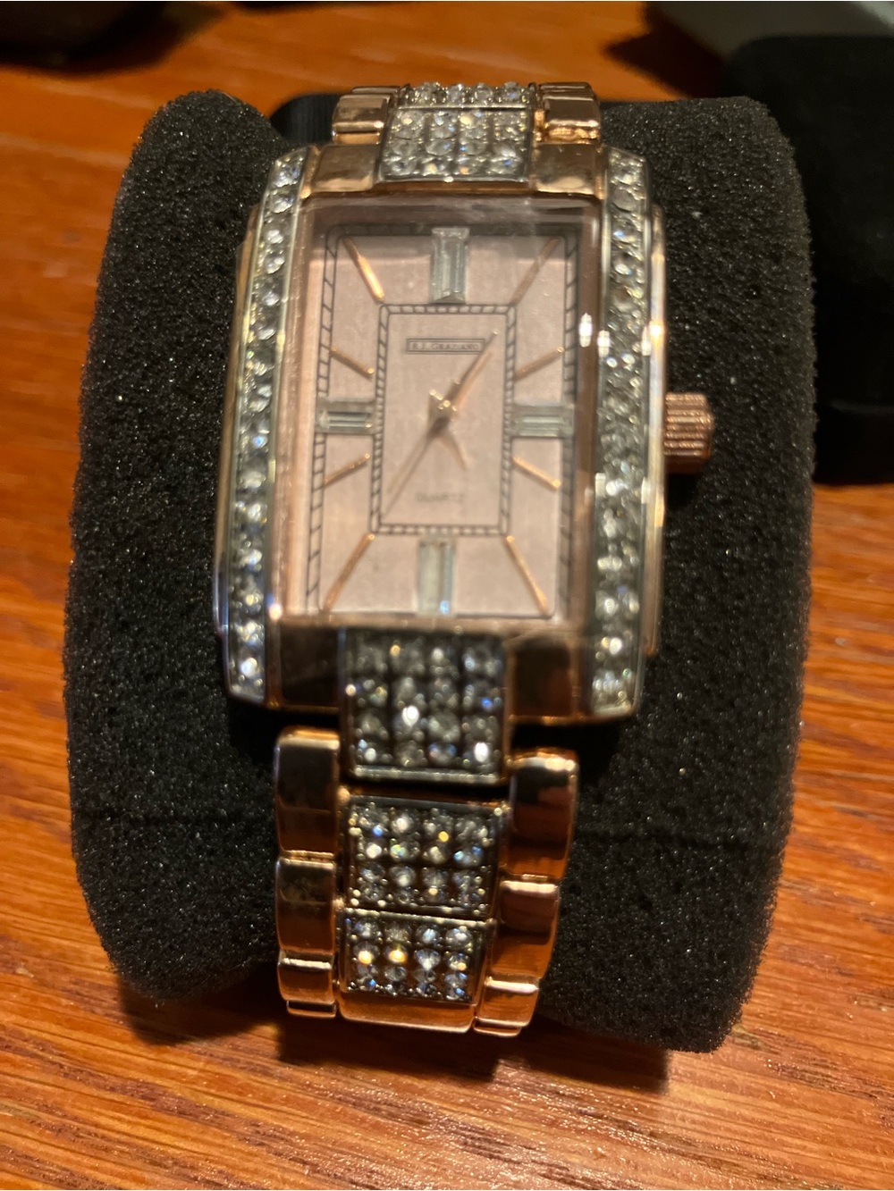 NEW AKKAD Rosegold Metallic Watch w/Crystals 8”